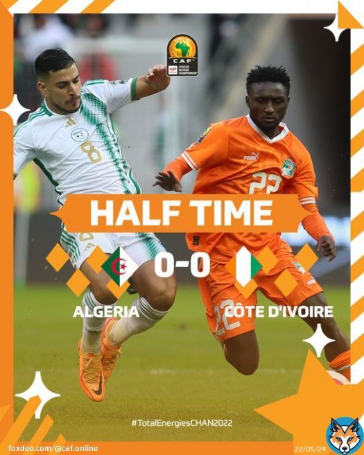 HALF-TIME!An entertaining first-half between  and  ends goalless  #TotalEnergiesCHAN2022 | #ALGCIV