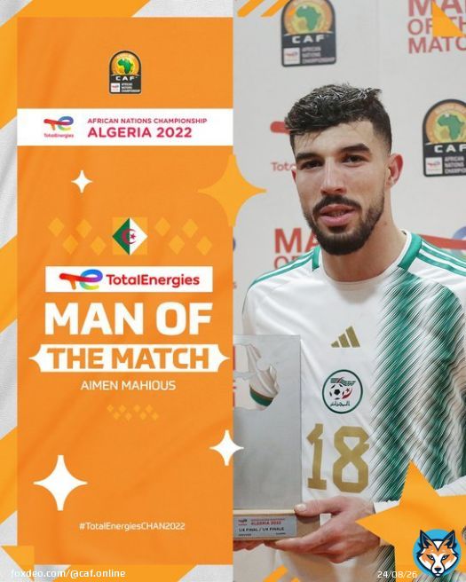 It had to be him after that performance!   Congratulations Aimen Mahious, the #ALGCIV TotalEnergies Man of the Match!   #TotalEnergiesCHAN2022 | @Football2Gether