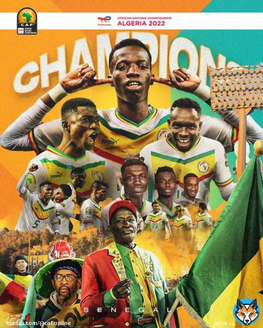 ANOTHER CONTINENTAL TITLE FOR    Senegal are the #TotalEnergiesCHAN2022 champions    The first-ever #TotalEnergiesCHAN title for the Lions of Teranga