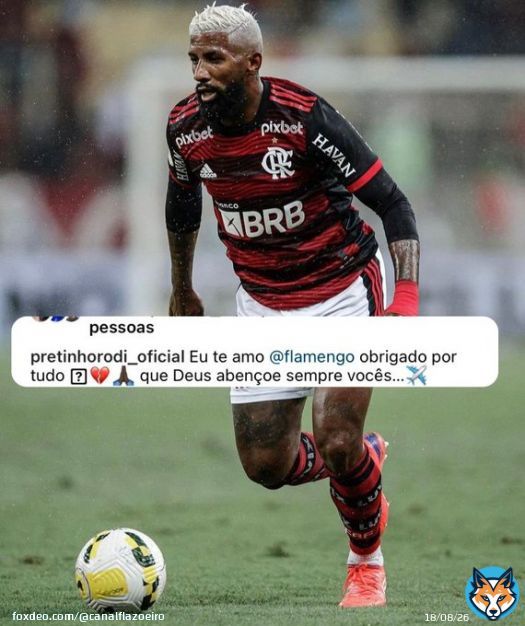 'EU TE AMO FLAMENGO'   Rodinei se despediu oficialmente do Flamengo.   Obrigado por tudo, Rodi!!