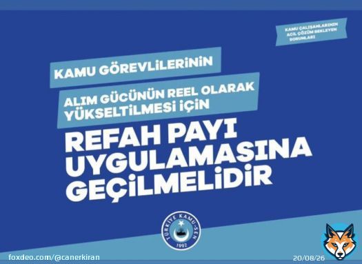 Kamu personelinin rahat nefes alması i&ccedil;in Enflasyon farkı yetmez  , refah payı uygulamasına ge&ccedil;ilmeli #EkZamŞartOldu