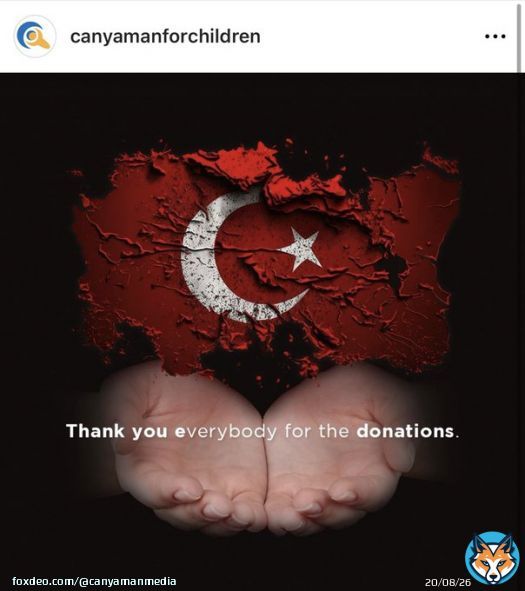 #CanYaman and #CanYamanForChildren Post   Thanks to you we were able to send the first donation to @ahbap to support the Turkish people affected by the earthquake.  There are no words to thank you.  We hope that the Turkish people will recover soon with the strength and