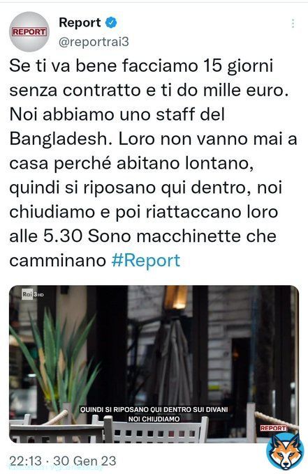 A Rete 4 e da Formigli tutti ristoratori onesti. A #reportrai3 la vita reale, quella vissuta ogni giorno da milioni di giovani in cerca di lavoro, non solo nella ristorazione.  #report