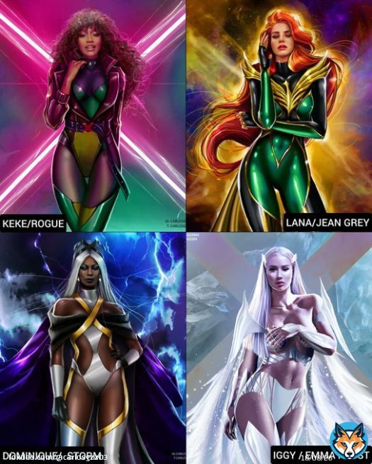 Favorite X-WOMEN design?   #XMEN celebrities! ART by me.  .... ......   #lanadelrey #dominiquejackson #iggyazalea #kekepalmer