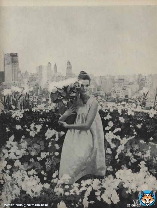#FBF La vie en rose atop Beekman Tower Terrace, 1960. Green thumbs in Vogue #FromtheArchives: