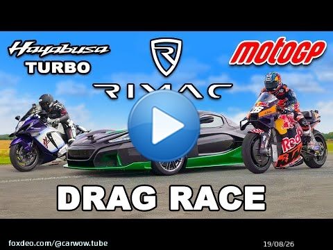 MotoGP Bike v Rimac Nevera v Turbo Hayabusa: DRAG RACE