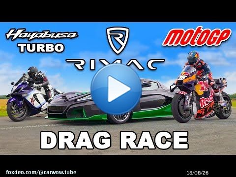 MotoGP Bike v Rimac Nevera v Turbo Hayabusa: DRAG RACE