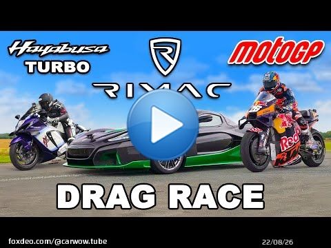 MotoGP Bike v Rimac Nevera v Turbo Hayabusa: DRAG RACE