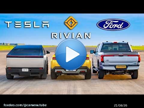 Tesla Cybertruck v Rivian R1T v F-150 Lightning: 0-60 & 1/4-mile TESTED!