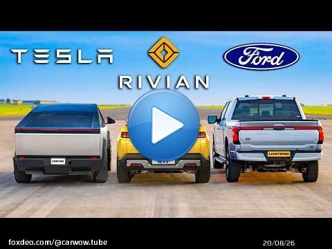 Tesla Cybertruck v Rivian R1T v F-150 Lightning: 0-60 & 1/4-mile TESTED!