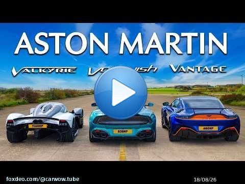 Aston Martin Valkyrie v Vanquish v V12 Vantage: DRAG RACE