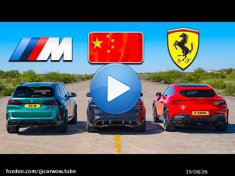 Ferrari Purosangue v BMW X5 M v China’s CRAZIEST SUV: DRAG RACE