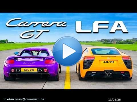 Best-Sounding Drag Race EVER? Porsche Carrera GT v Lexus LFA