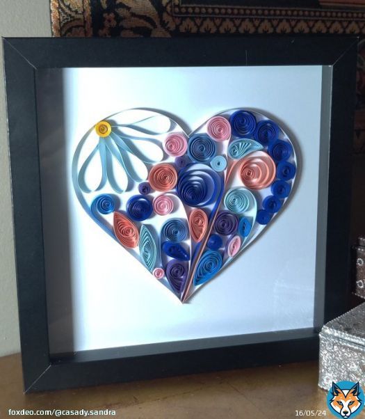 Excited to share the latest addition to my #etsy shop: Quilled Heart, Quilled Wall Decor, Quilled Valentine Decor, Quilled Wedding Gift, Love Decor  #blue #wedding #valentinesday #paperquilling #pink #framed #entryway #contemporary #etsygifts