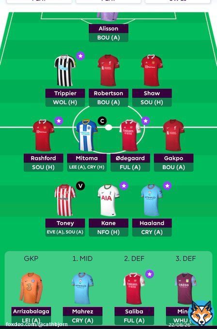Mahrez out  dgw player in.  I'm going to have 3 dgw players this gw, and hope that my long-term plan will pay off!   How many dgw players will you have this gw? #FPLCommunity  #gw27