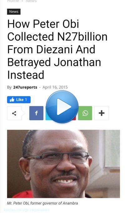 Chief @realFFK once said this . Alot of PDP members have said same over and over.   PDP is a curse.  PitOBI is an extension of the PDP. He was part of the looting and in fact collected his share from both Atiku end Deziani   Arise TV NURTW Supreme Court Video Lagos Poco Lee