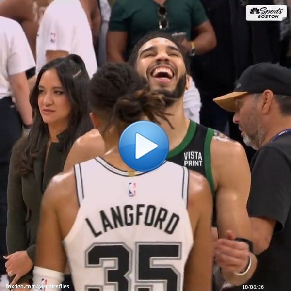 Jayson Tatum couldn&rsquo;t leave the court without telling former #Celtics teammate Romeo Langford he&rsquo;s too small and even cradled the baby at him before hugging him I love this team and our former players