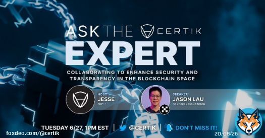 LISTEN to our latest episode of Ask The Expert. This week we're featuring @jasonklau, the CIO at @okx and COO at @Okcoin!   We discuss transparency, security, our partnership and all things crypto!  Listen Now!    #CertiK #OKX