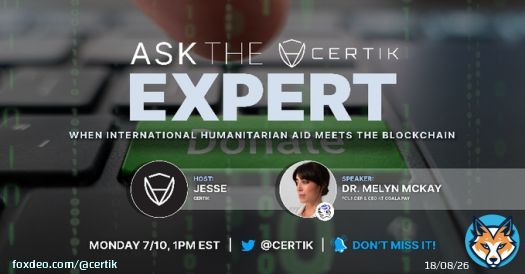LISTEN to our latest episode of Ask The Expert!  We speak with @MelynMcKay, Founder and CEO of @coalapay. Hear how Melyn aims to use #blockchain to solve issues she&rsquo;s seen throughout her career in the humanitarian aid field.  Listen Now!    #CertiK
