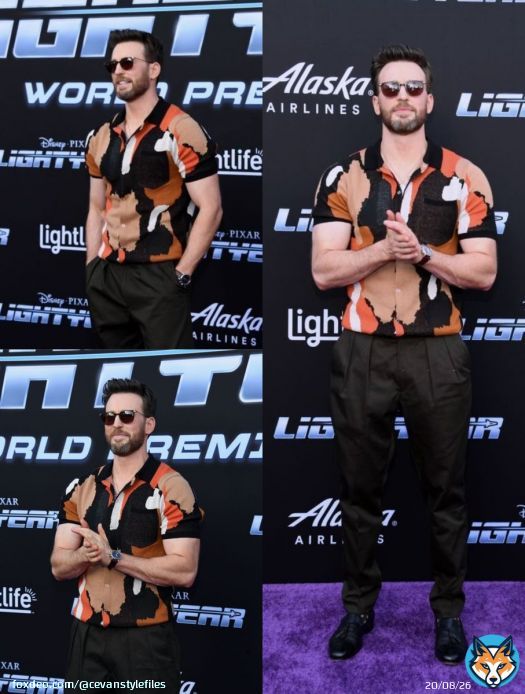 chris evans at the 'lightyear' premiere and yes looking fine as always !!