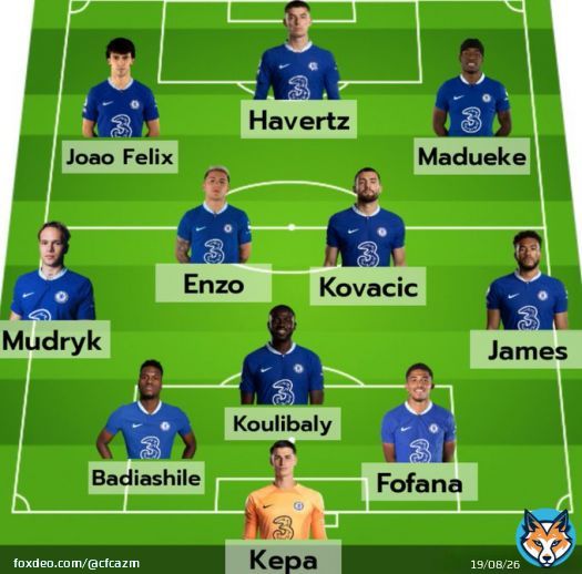 Chelsea vs Everton at Home, Last Game before International Break.  I want Graham Potter to try Mudryk LWB, rest Chilwell. James & Badiashile back in Defence. Enzo & Kovacic in Midfield. Joao Felix, Havertz & Madueke in Attack.  Will be atthe Bridge to see us Win. Up the Chels!