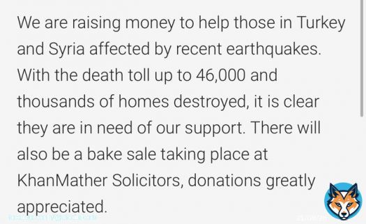 Hey guys, please support this initiative by a law firm to help those affected by earthquakes in Turkey and Syria RT’s & donations appreciated