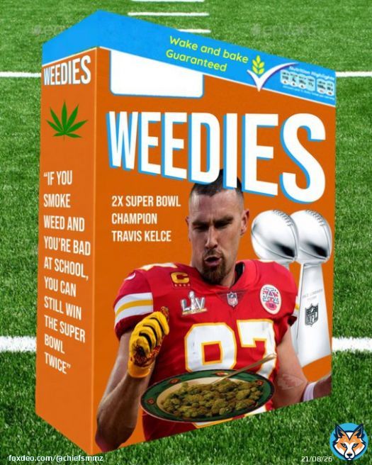 BREAKING: Travis Kelce to be the newest athlete to embrace the cover of a Weedies box