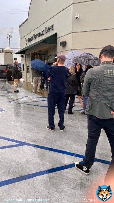 Scenes from First Republic bank branches in California today.   Monday's going to be interesting...
