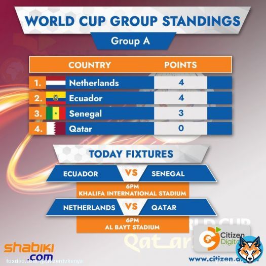 World Cup Group Standings