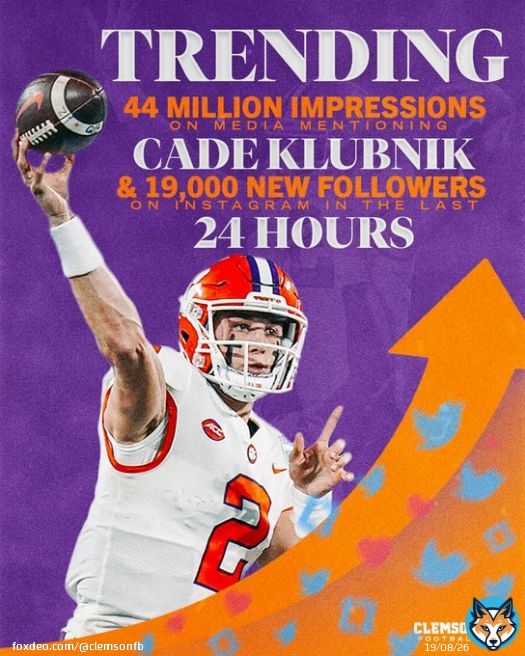 trending   @CadeKlubnikQB