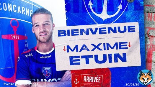 #TeamCLKFoot est très fière de la signature de @MaximeEtuin avec l’ @USConcarneau Un renfort de choix pour les thoniers #Mercato #National @ChampNatFFFQuoteUS Concarneau@USConcarneau·Jun 11, 2021L'US Concarneau est heureuse de vous annoncer l'arrivéeée de au sein de l'effectif des thoniers. Il s'est engagé avec le club pour . #MercatoUSC d'infos