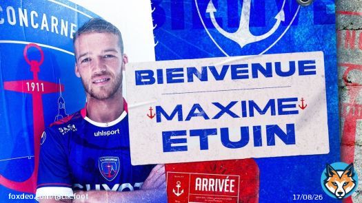 #TeamCLKFoot est très fière de la signature de @MaximeEtuin avec l’ @USConcarneau Un renfort de choix pour les thoniers #Mercato #National @ChampNatFFFQuoteUS Concarneau@USConcarneau·Jun 11, 2021L'US Concarneau est heureuse de vous annoncer l'arrivéeée de au sein de l'effectif des thoniers. Il s'est engagé avec le club pour . #MercatoUSC d'infos