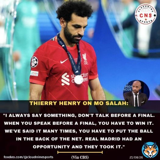 Arsenal legend Thierry Henry reacts to Mohamed Salah&rsquo;s &lsquo;revenge&rsquo; comment that backfires after Liverpool loss to Real Madrid.  #LIVRMA #LFC #UCLfinal #UCL!