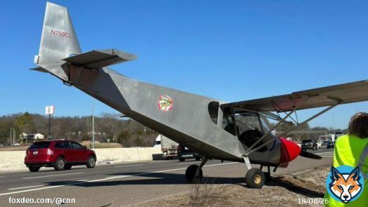 A small plane made an emergency landing on Interstate 40 in Knoxville, Tennessee, managing not to strike any vehicles in the process, according to the Knoxville Police Department.