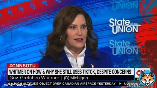 'Is it appropriate to be on TikTok when the FBI says it's a national security concern?'  CNN's @jaketapper asks Gov. Gretchen Whitmer (D-MI) why she still uses TikTok despite some states banning usage on government devices. @CNNSotu #CNNSOTU
