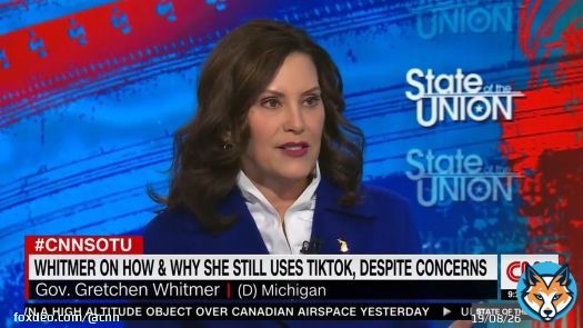 'Is it appropriate to be on TikTok when the FBI says it's a national security concern?'  CNN's @jaketapper asks Gov. Gretchen Whitmer (D-MI) why she still uses TikTok despite some states banning usage on government devices. @CNNSotu #CNNSOTU