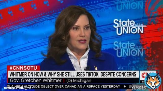 'Is it appropriate to be on TikTok when the FBI says it's a national security concern?'  CNN's @jaketapper asks Gov. Gretchen Whitmer (D-MI) why she still uses TikTok despite some states banning usage on government devices. @CNNSotu #CNNSOTU