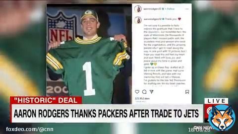 New York Jets general manager Joe Douglas called the deal to acquire four-time NFL MVP Aaron Rodgers from the Green Bay Packers &ldquo;historic&rdquo; for the franchise