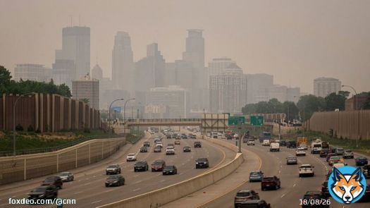 The entire state of Minnesota and most of Wisconsin were under air quality alerts Wednesday as a gray haze from wildfire smoke shifted south, according to the National Weather Service
