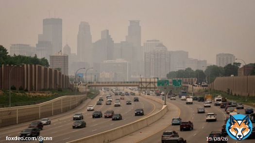 The entire state of Minnesota and most of Wisconsin were under air quality alerts Wednesday as a gray haze from wildfire smoke shifted south, according to the National Weather Service