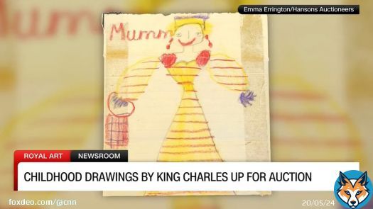 Sweet crayon drawings by a very young King Charles III will show a different side to Britain’s royal family when they come up for auction this week