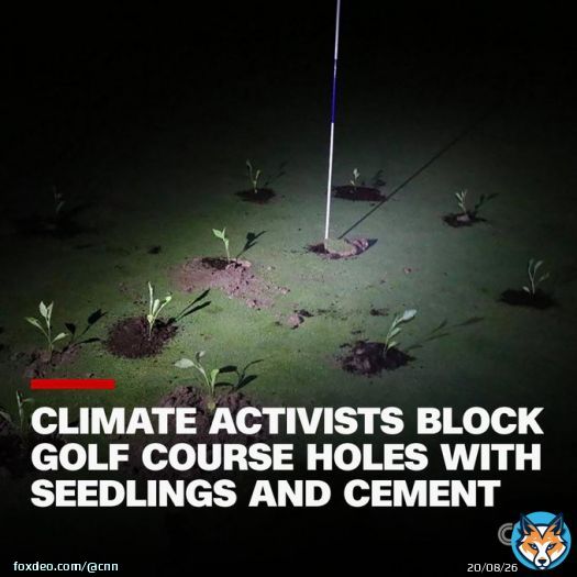 Climate activists targeted several golf courses around Spain, plugging up holes to protest the amount of water used to maintain these courses as the country is gripped by a severe drought
