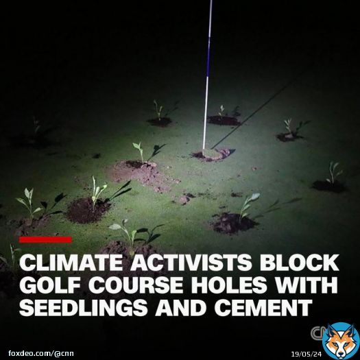 Climate activists targeted several golf courses around Spain, plugging up holes to protest the amount of water used to maintain these courses as the country is gripped by a severe drought