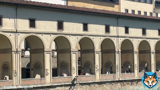 Police in Florence raided an Airbnb full of young German tourists after soccer-related graffiti was sprayed on a 460-year-old Italian landmark.