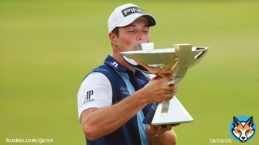 Norwegian Viktor Hovland fended off a late surge by American Xander Schauffele to finish at 27 under par and win the Tour Championship on Sunday at East Lake Golf Club in Atlanta.