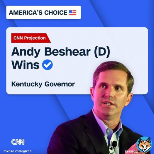 CNN Projection: Democrat Andy Beshear will win a second term as Kentucky's governor. He defeated Republican Daniel Cameron, who had the backing of Trump and McConnell.