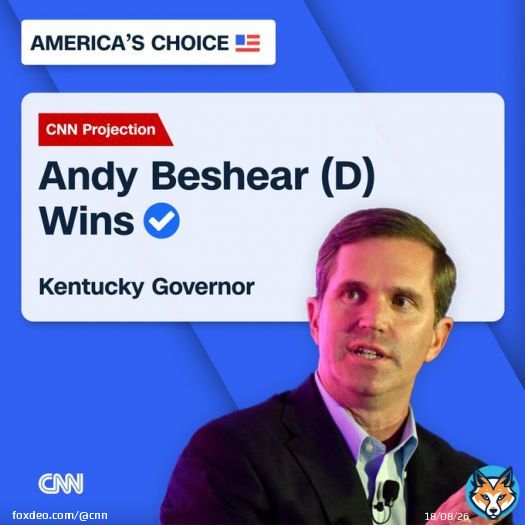 CNN Projection: Democrat Andy Beshear will win a second term as Kentucky's governor. He defeated Republican Daniel Cameron, who had the backing of Trump and McConnell.