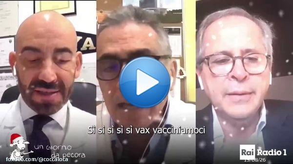 This is Crisanti once more with other two colleagues singing a Christmas song to convince children to get their THIRD \/ dose as a Christmas presentin 2021!I feel sick to my stomach to say the least.I don&rsquo;t think anybody could go any lower thatt this.The logo RAI is nationalTV
