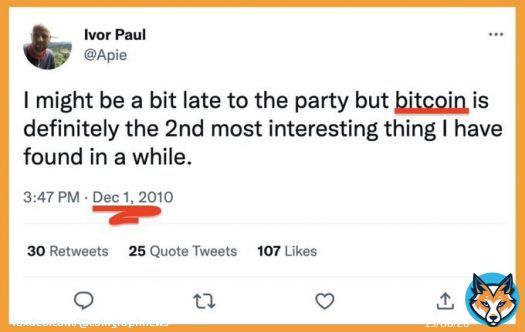 FUN FACT: You always think you are late to #Bitcoin.