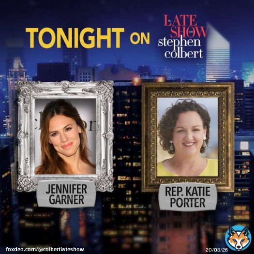 Tonight on #Colbert:  Jennifer Garner fills us in on her new @AppleTV series, &ldquo;The Last Thing He Told Me.&rdquo;  Rep. @katieporteroc also stops by to discuss her new book, &ldquo;I Swear: Politics Is Messier Than My Minivan.&rdquo;  11:35/10:35c on @CBS and @paramountplus!